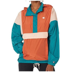CHAMPION womens anorak color block pullover windbreaker